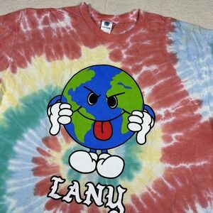 LANY Shirt Mens XL Tie Dye Rainbow Worlds Worst‎ Band Graphic Tour Tee Music